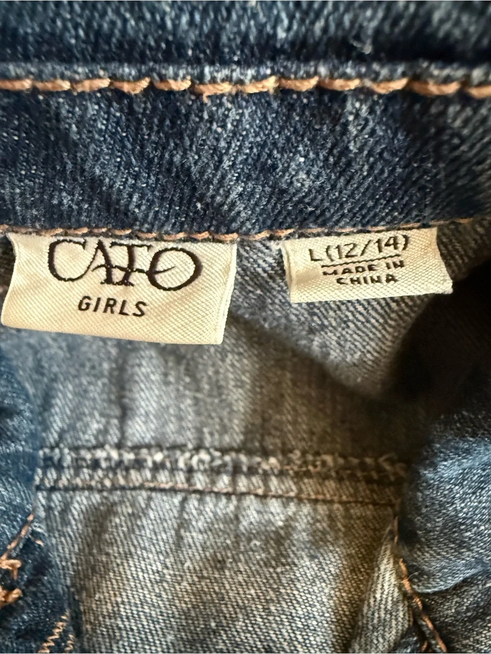 Denim/Blue Jean Jacket, Cato Girls Size 12-14, Snap Front Closure, Cute Pockets